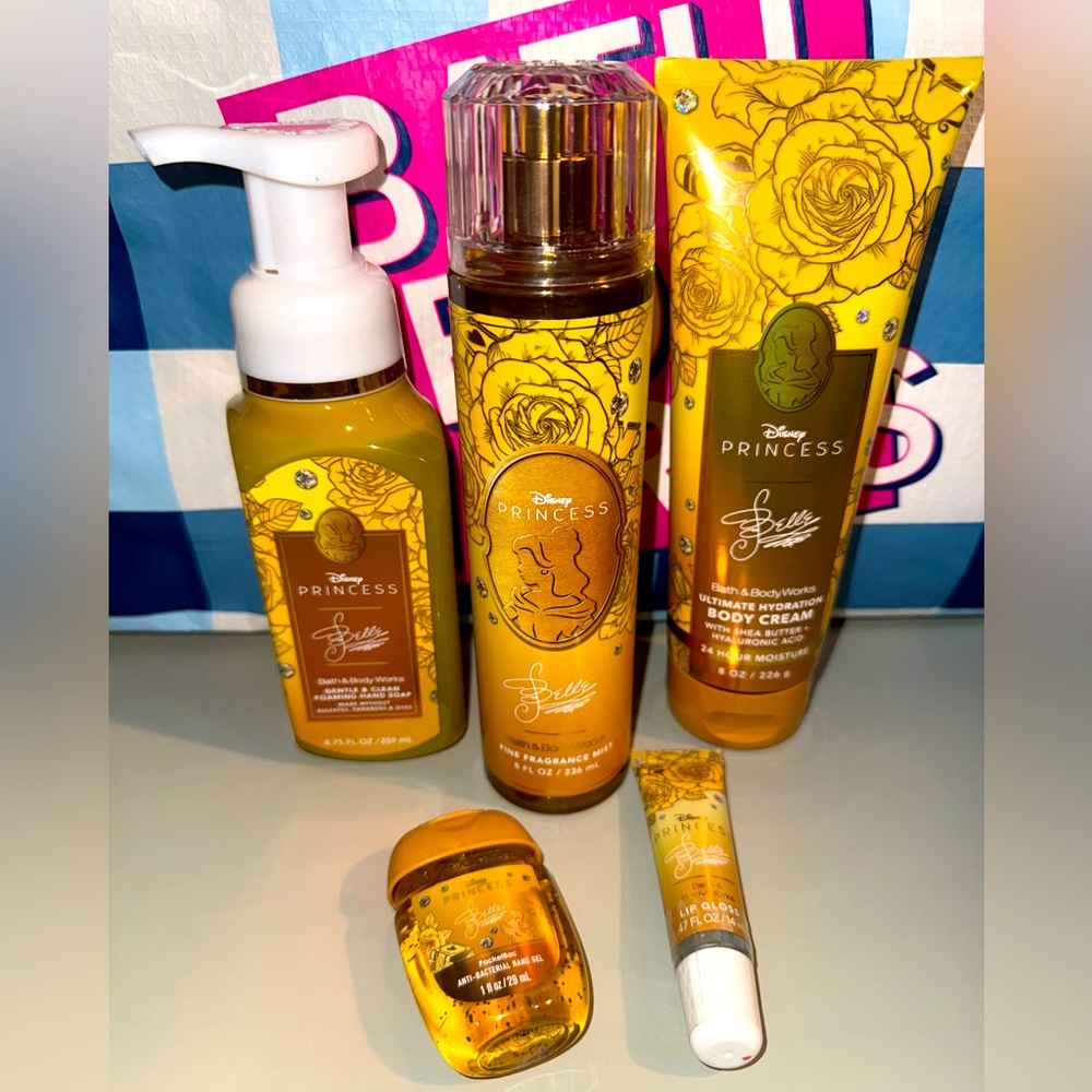 Bath & Body Works X DISNEY PRINCESS Belle 5PC Collection Bundle. New